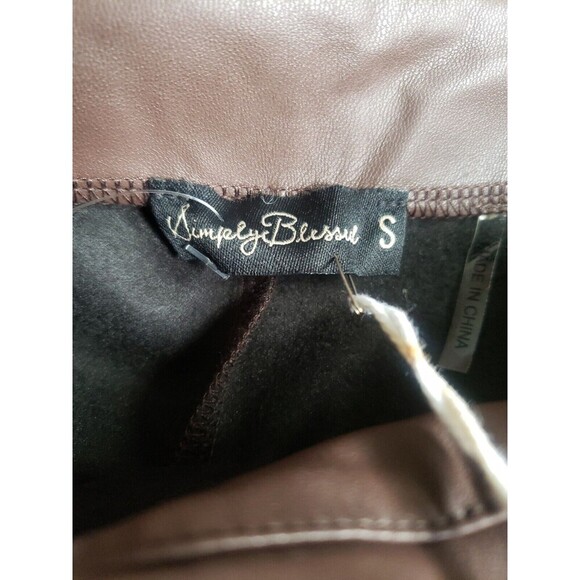 Simply Blessed Vegan Leather Skort Womens Small Brown Tie Waist NWT - Picture 6 of 8